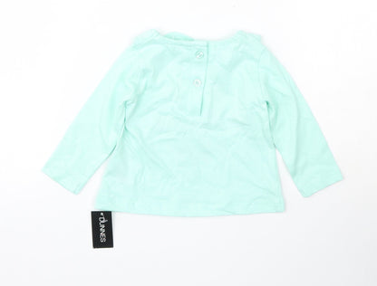 Dunnes Stores  Green  100% Cotton Basic T-Shirt Size 0-3 Months Round Neck Button - St. Patrick's day