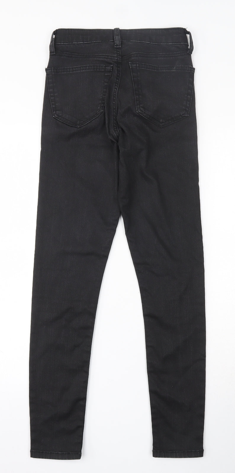 Topshop Womens Black  Cotton Skinny Jeans Size 25 in L27 in Slim Button