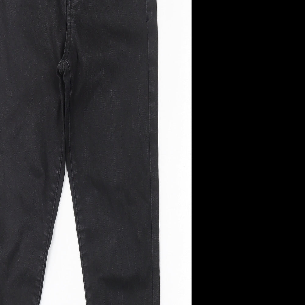 Topshop Womens Black  Cotton Skinny Jeans Size 25 in L27 in Slim Button