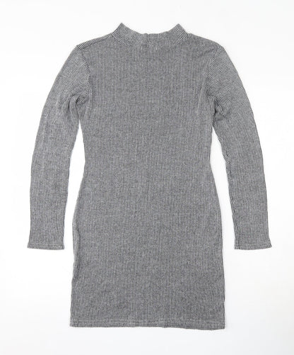 Graffic  Womens Grey  Polyester Bodycon  Size 12  Round Neck