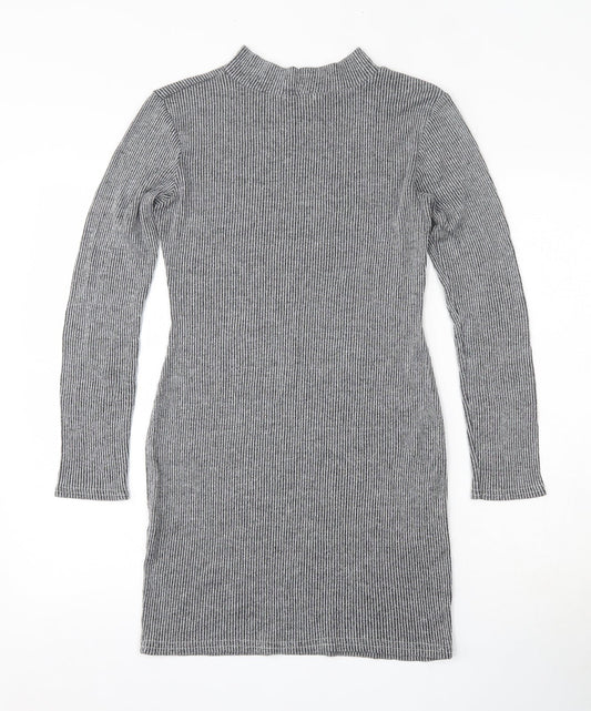 Graffic  Womens Grey  Polyester Bodycon  Size 12  Round Neck