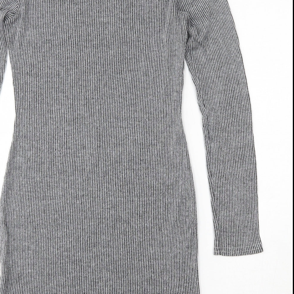 Graffic  Womens Grey  Polyester Bodycon  Size 12  Round Neck