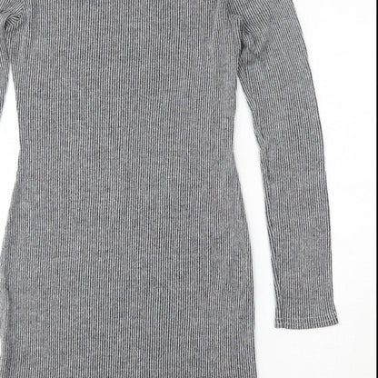 Graffic  Womens Grey  Polyester Bodycon  Size 12  Round Neck