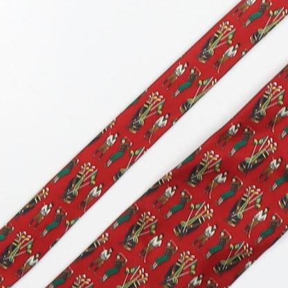 Marks and Spencer Mens Multicoloured Geometric Silk Pointed Tie One Size - Golf