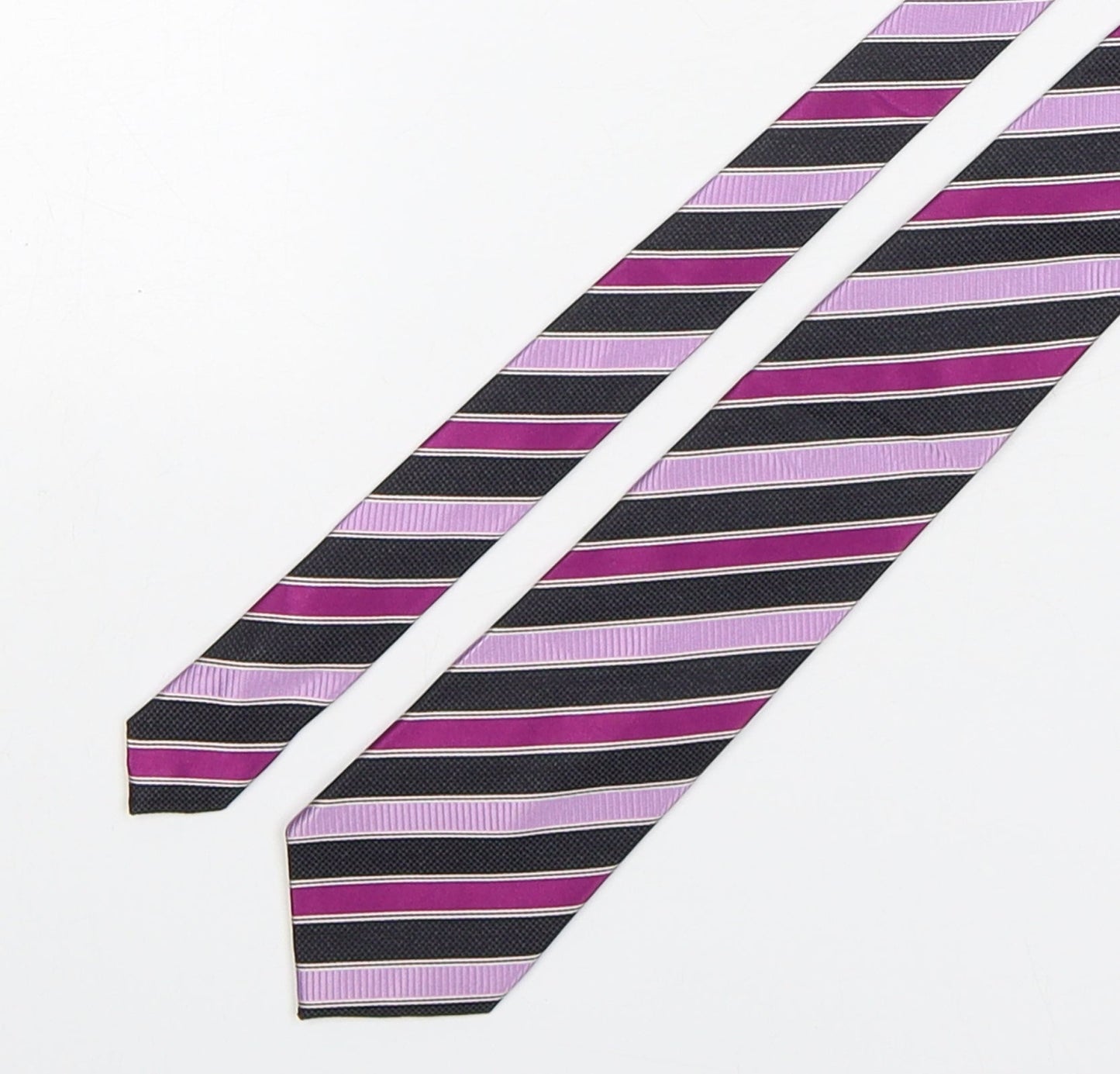 Marks and Spencer Mens Multicoloured Striped Silk Pointed Tie One Size