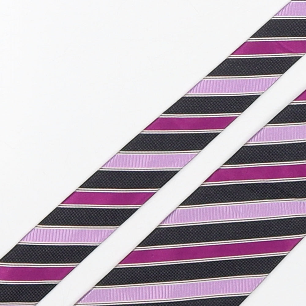 Marks and Spencer Mens Multicoloured Striped Silk Pointed Tie One Size