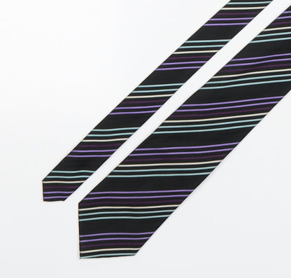 Autograph Mens Multicoloured Striped Silk Pointed Tie One Size