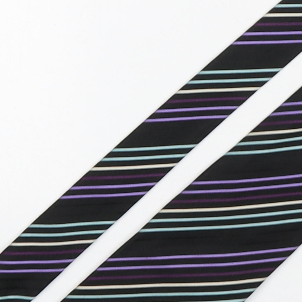Autograph Mens Multicoloured Striped Silk Pointed Tie One Size