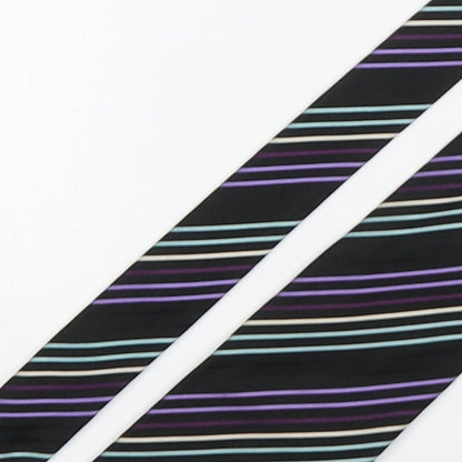 Autograph Mens Multicoloured Striped Silk Pointed Tie One Size