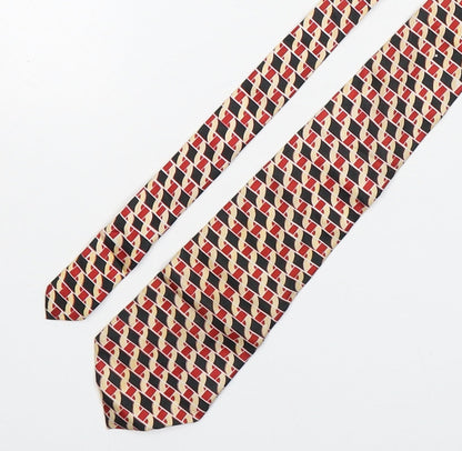 Pica Sador Mens Multicoloured Geometric Silk Pointed Tie One Size