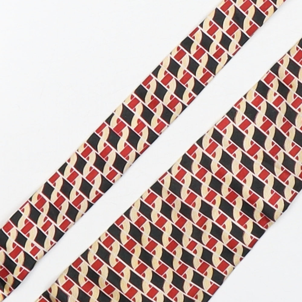 Pica Sador Mens Multicoloured Geometric Silk Pointed Tie One Size