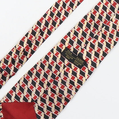 Pica Sador Mens Multicoloured Geometric Silk Pointed Tie One Size