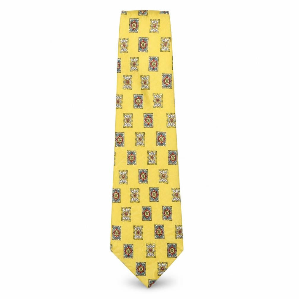 Mens Fox & Chave Gold Geometric  Pointed Tie