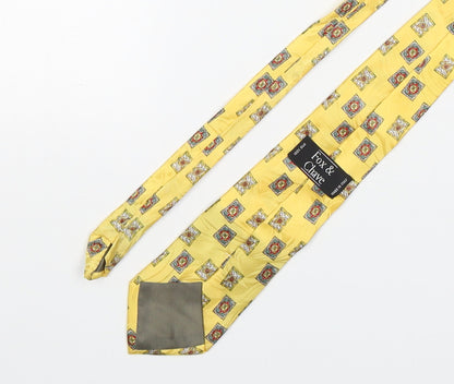 Mens Fox & Chave Gold Geometric  Pointed Tie