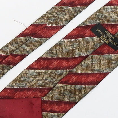 Marks and Spencer Mens Multicoloured Striped Silk Pointed Tie One Size