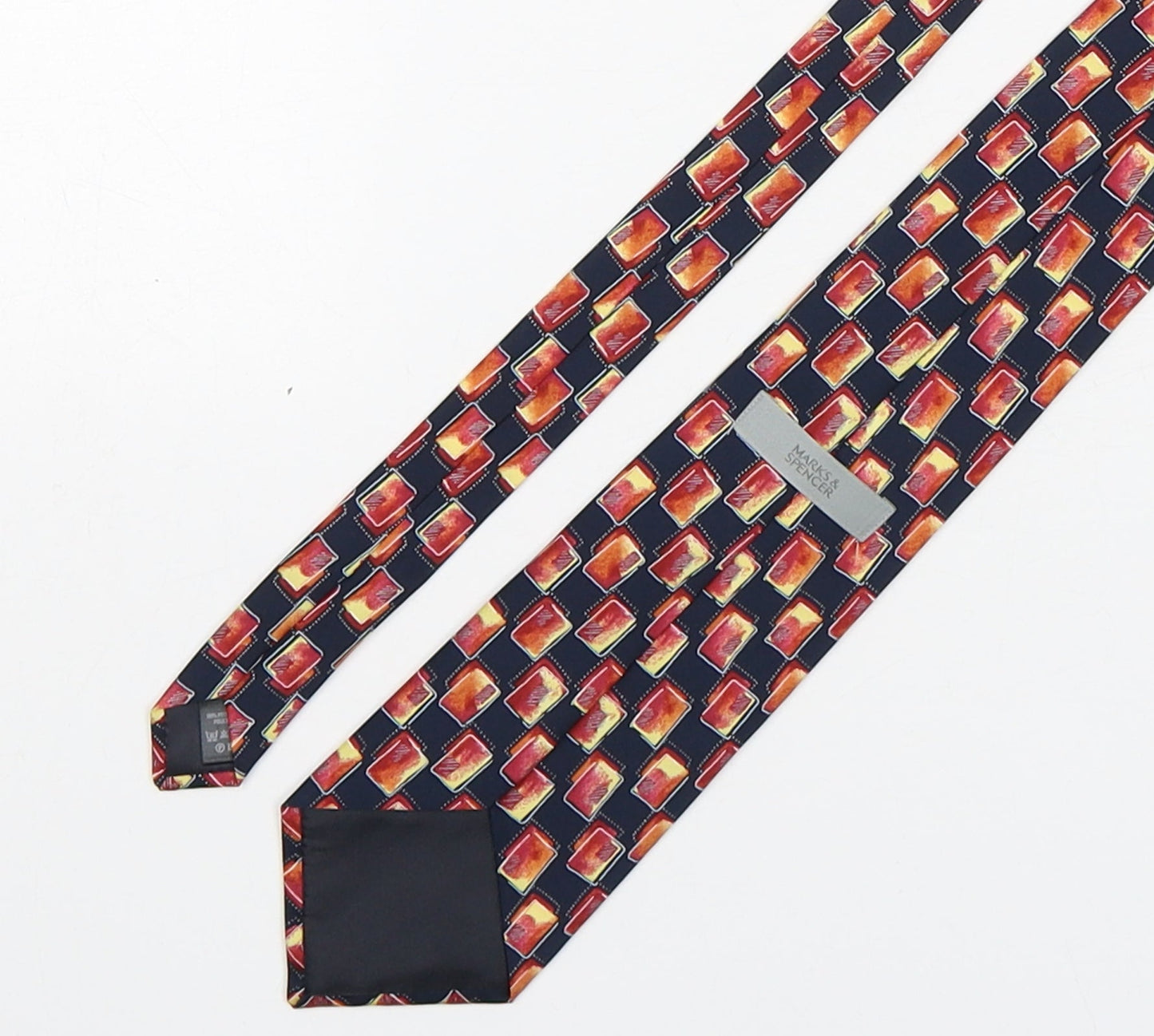 Marks and Spencer Mens Multicoloured Geometric Polyester Pointed Tie One Size