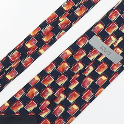 Marks and Spencer Mens Multicoloured Geometric Polyester Pointed Tie One Size