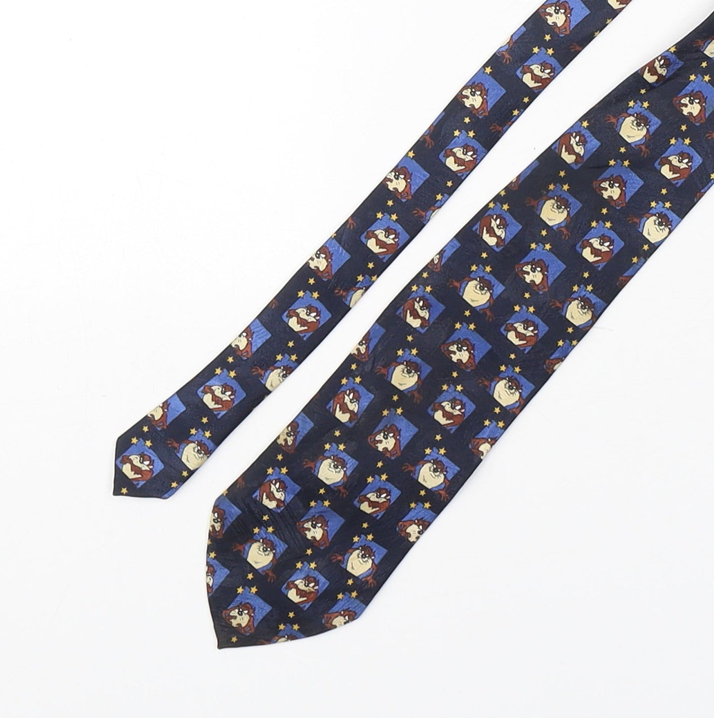 George Mens Multicoloured Geometric Polyester Pointed Tie One Size - Tasmanian Devil