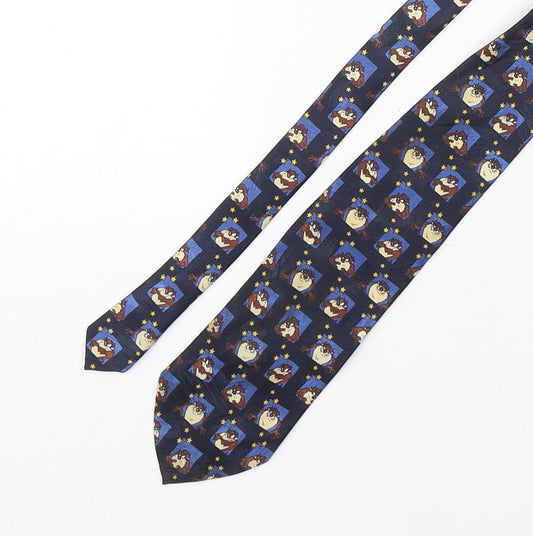 George Mens Multicoloured Geometric Polyester Pointed Tie One Size - Tasmanian Devil