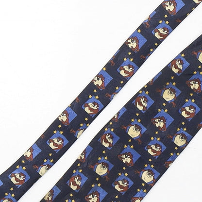 George Mens Multicoloured Geometric Polyester Pointed Tie One Size - Tasmanian Devil