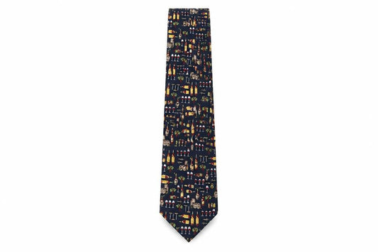 Front view of Elite men’s multicoloured geometric silk pointed tie one size - wine