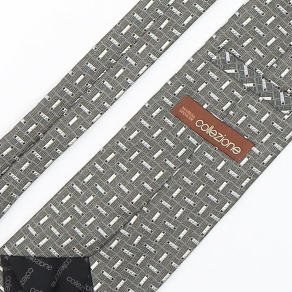 Marks and Spencer Mens Multicoloured Geometric Silk Pointed Tie One Size