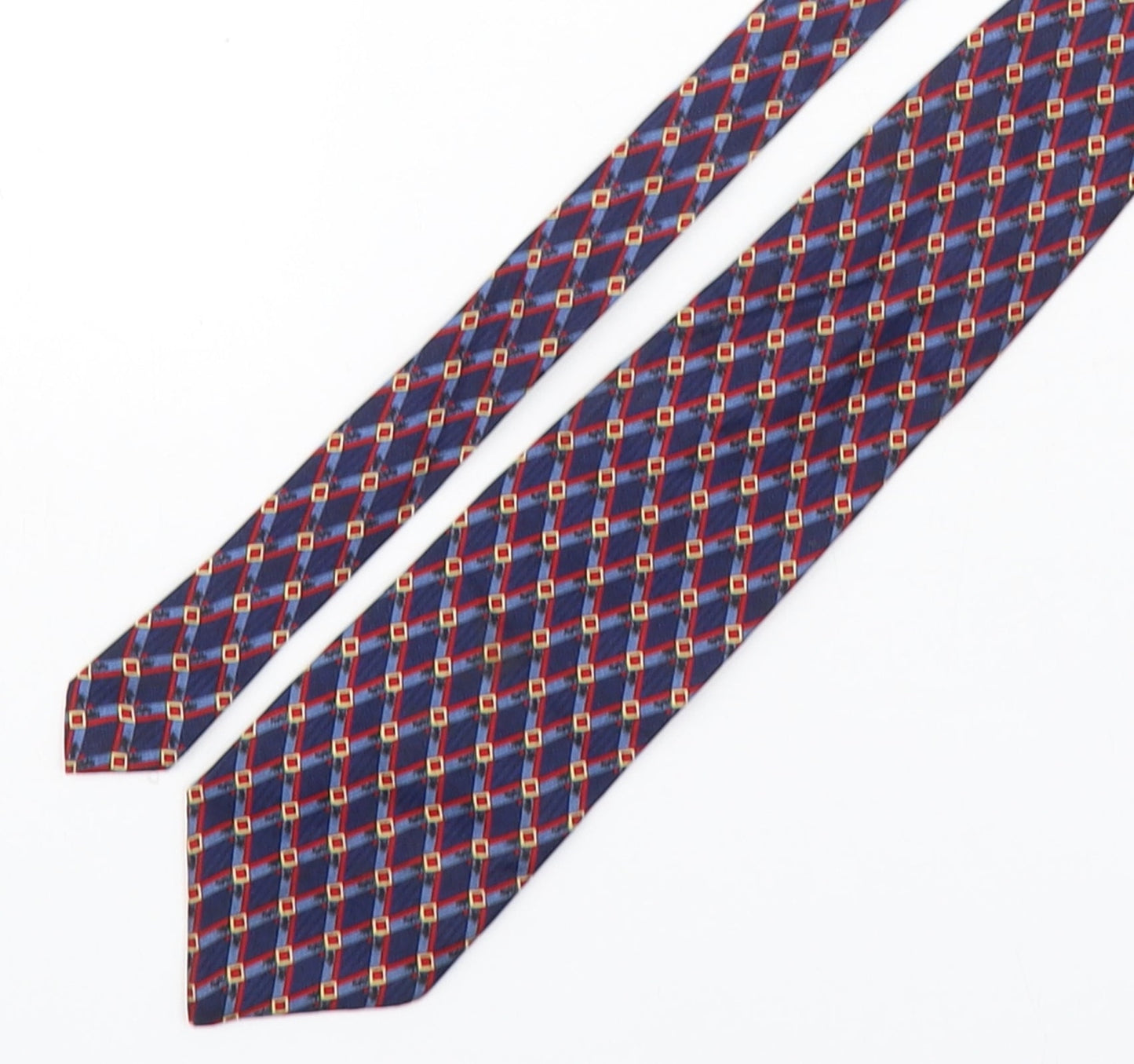 T.K.I Mens Multicoloured Geometric Silk Pointed Tie One Size