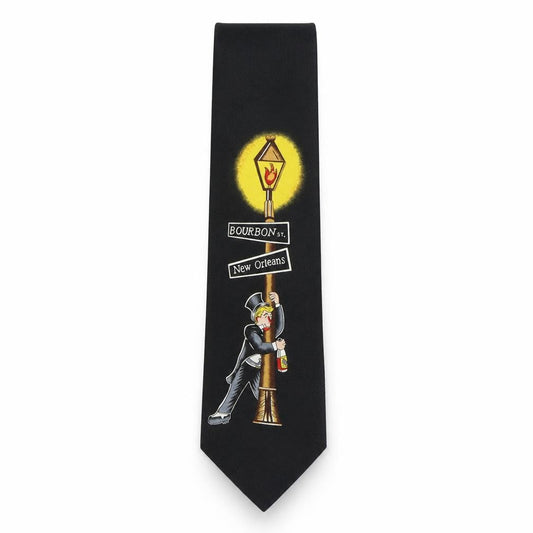 Front view of Brothers men’s multicoloured geometric polyester pointed tie one size - new orleans