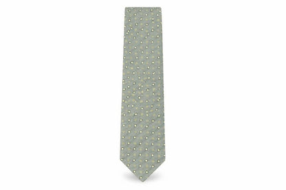 Front view of Van girls’ mens green floral silk pointed tie one size