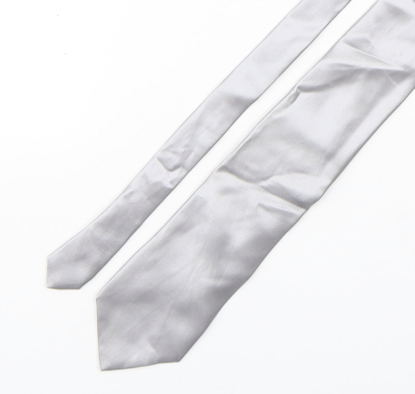 Mens Carlo Colombo Silver No Pattern  Pointed Tie