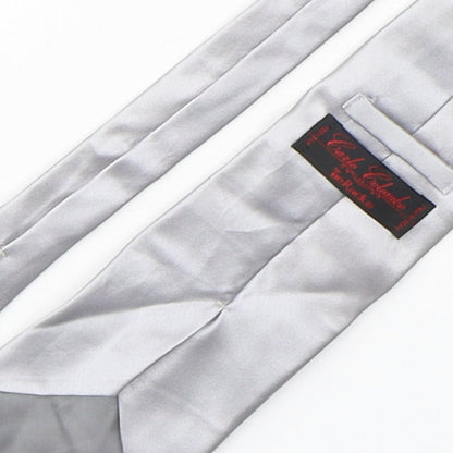 Mens Carlo Colombo Silver No Pattern  Pointed Tie