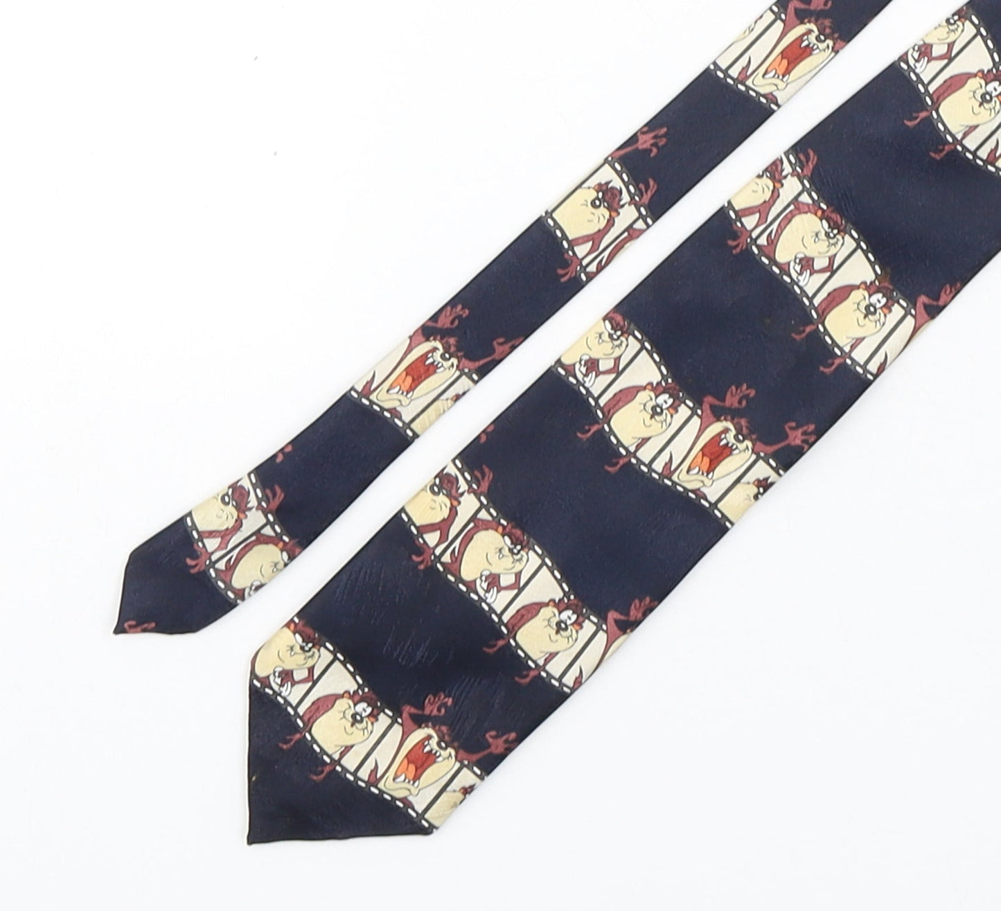 Marks and Spencer Mens Multicoloured Geometric Polyester Pointed Tie One Size - Tasmanian Devil