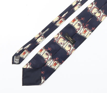 Marks and Spencer Mens Multicoloured Geometric Polyester Pointed Tie One Size - Tasmanian Devil