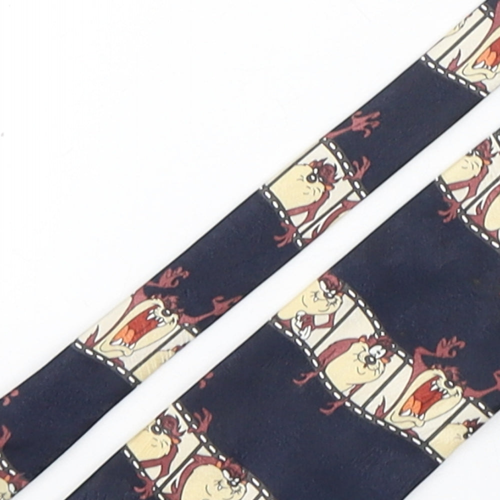 Marks and Spencer Mens Multicoloured Geometric Polyester Pointed Tie One Size - Tasmanian Devil