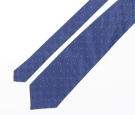 Tie Rack  Mens Blue Geometric Silk Pointed Tie One Size