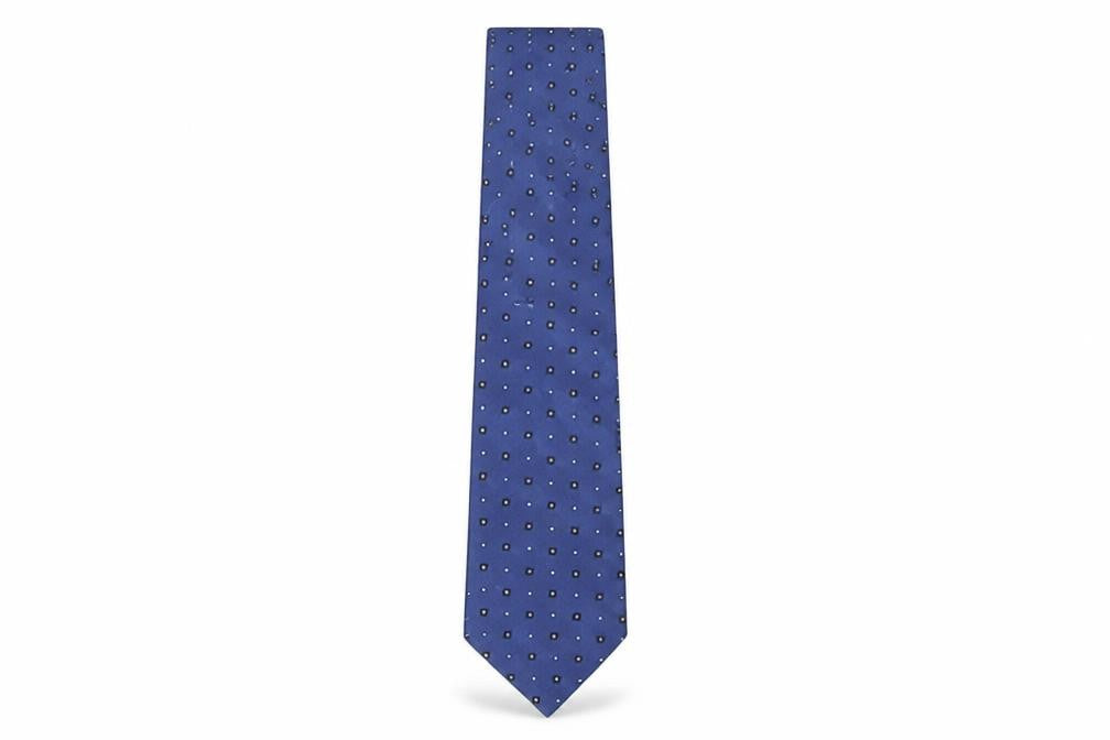 Mens Tie Rack Blue Geometric  Pointed Tie