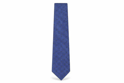 Mens Tie Rack Blue Geometric  Pointed Tie