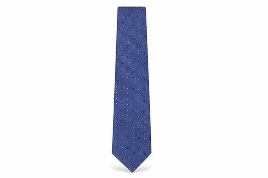 Front view of Tie Rack men’s blue geometric silk pointed tie one size