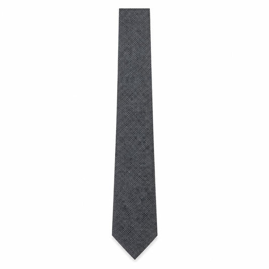 Front view of Burton men’s grey polka dot polyester pointed tie one size