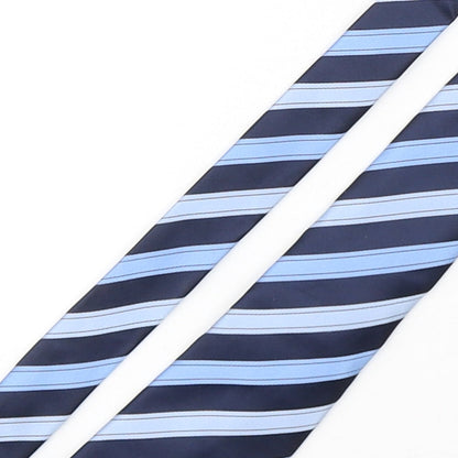 Greenwoods Mens Blue Striped Polyester Pointed Tie One Size
