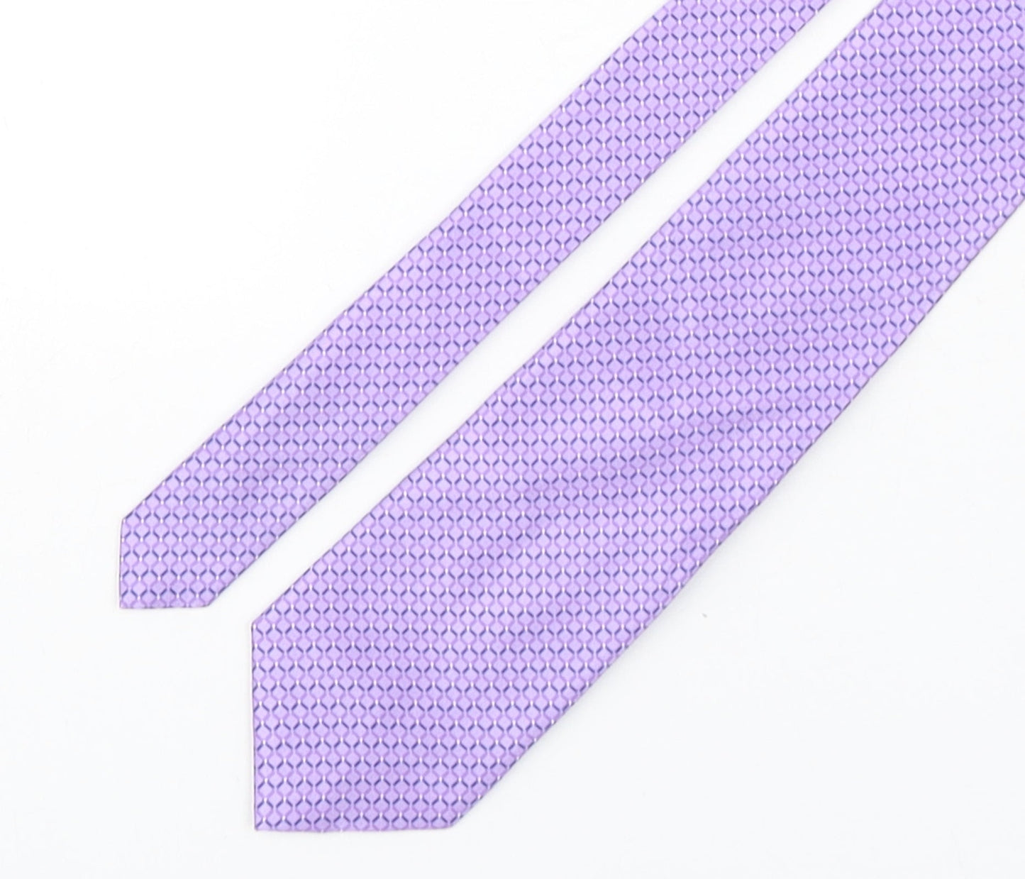 Marks and Spencer Mens Purple Geometric Silk Pointed Tie One Size