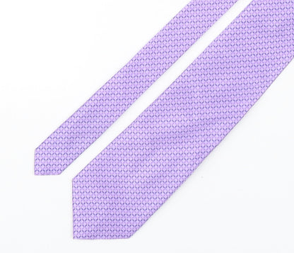 Marks and Spencer Mens Purple Geometric Silk Pointed Tie One Size