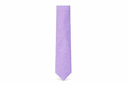 Front view of Marks & Spencer men’s purple geometric silk pointed tie one size