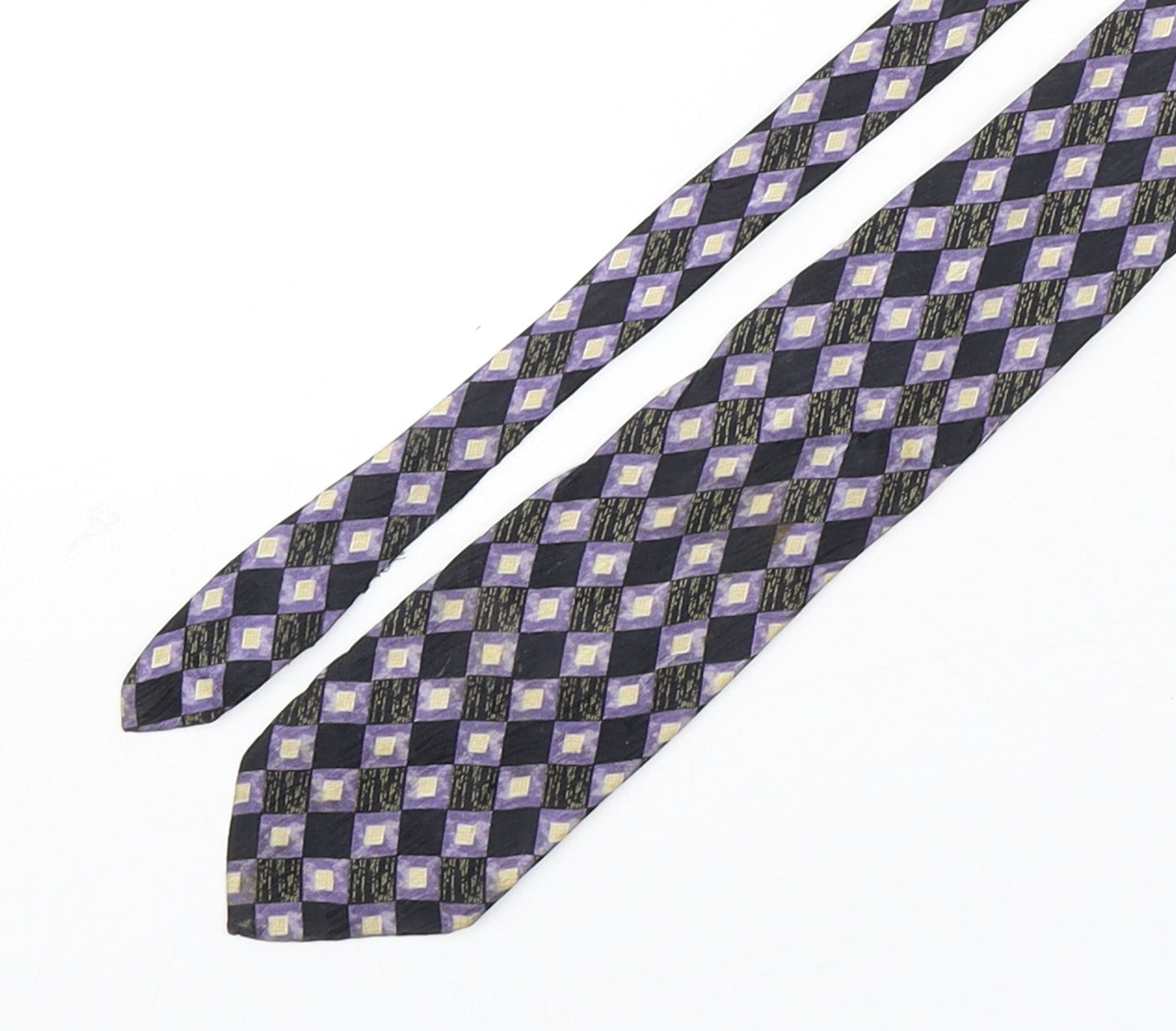 StBernard  Mens Multicoloured Geometric Silk Pointed Tie One Size