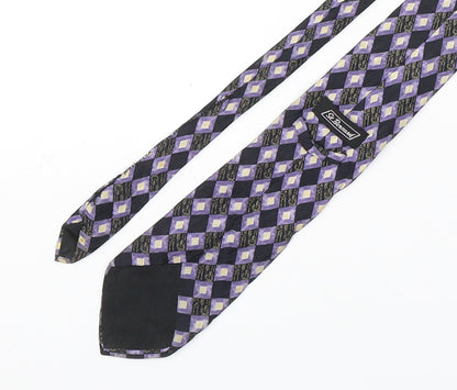 StBernard  Mens Multicoloured Geometric Silk Pointed Tie One Size