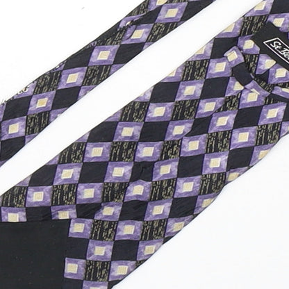 StBernard  Mens Multicoloured Geometric Silk Pointed Tie One Size