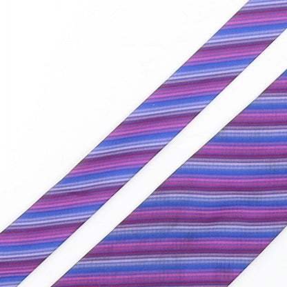 TieRack  Mens Multicoloured Striped Silk Pointed Tie One Size