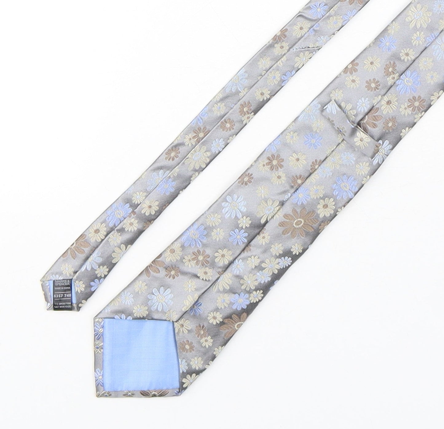 Marks and Spencer Mens Multicoloured Floral Silk Pointed Tie One Size