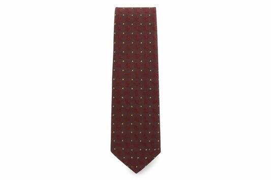 Front view of Cezan men’s multicoloured geometric silk pointed tie one size