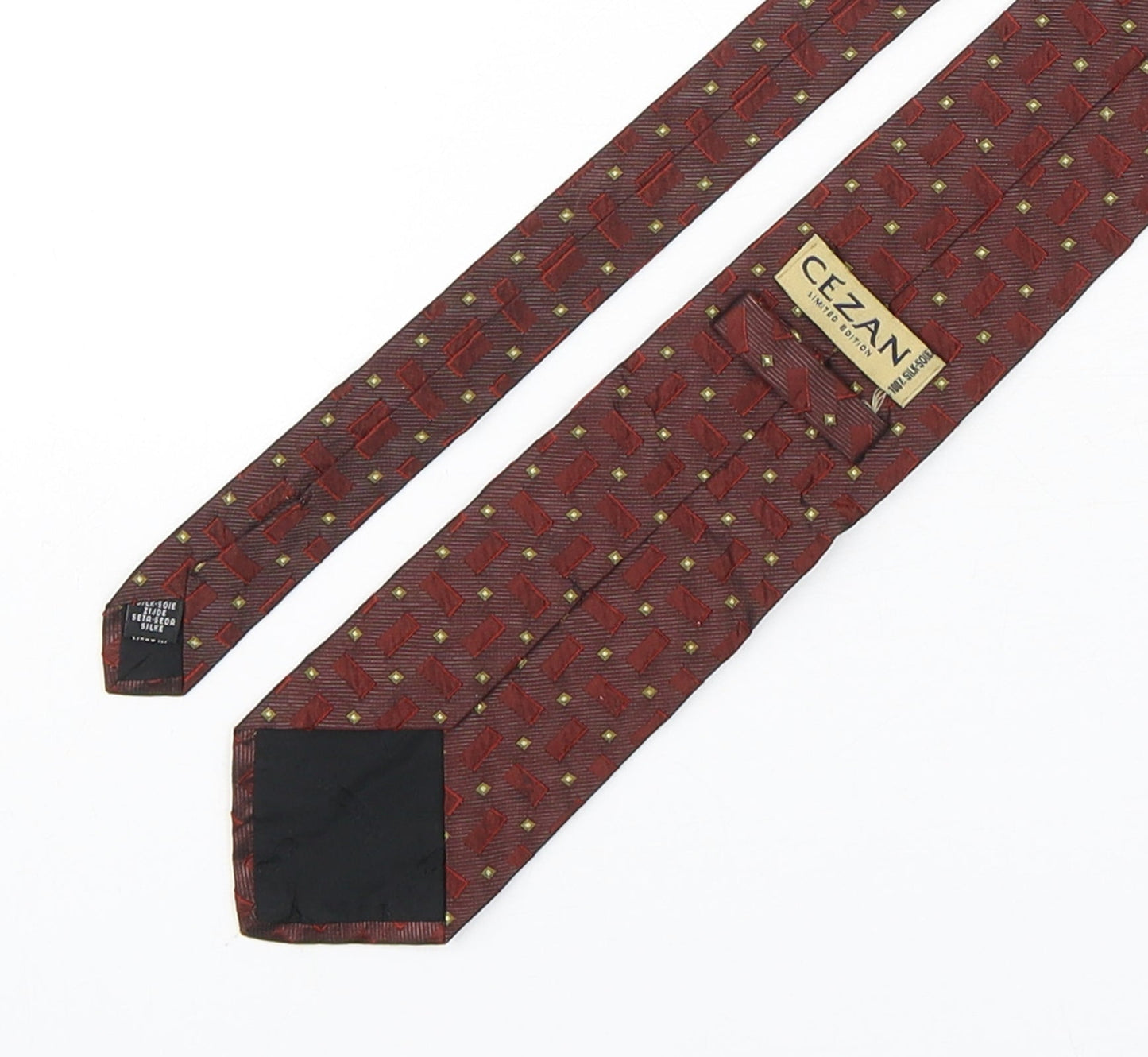 Mens Cezan Multicoloured Geometric  Pointed Tie